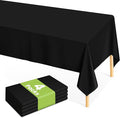 Mulbozy Black Plastic Table Cloth Disposable 4 Pack, 54 × 108 Inch Tablecloths Rectangle, Black Plastic Table Cover for Party Decor