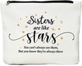 JIUWEIHU Sister Gifts, Sister Gift from Sisters Brother, Sister Christmas Birthday Graduation Gifts, Gift for Big Little Sister Soul Sister Makeup Bag- Sister are Like Stars Makeup Bag