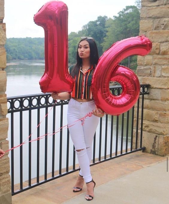 21 Balloon Number, Red Number 21st Birthday Balloons 40 Inch, 21 or 12 Years Old Red Birthday Decorations for Men Women Him Her, 21st Anniversary Decorations