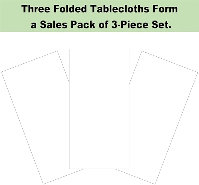 Plastic White Tablecloths 3 Pack Disposable Table Covers 54" x 108" Rectangular Table Cloths for Parties Engagement Wedding Bridal Shower Banquet, Fits 6 to 8 Foot Rectangle Tables