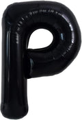 TONIFUL 40 Inch Large Black P Letter Balloon - Jumbo Helium Foil Mylar Big Alphabet for 2026 New Year Eve Graduation Wedding Baby Shower Birthday Party Anniversary Supplies Decorations