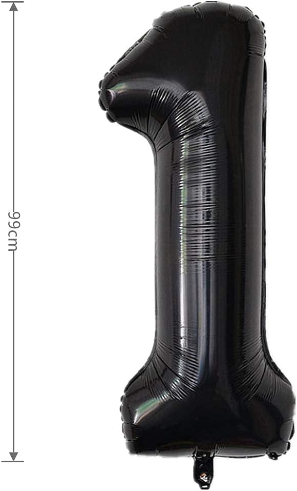 40 Inch Large Foil Helium Number Balloon Birthday Wedding Party 0-9 (Black, 1)