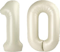 40 Inch Number Balloons, Balloons for Woman Man 10th Birthday Decoration, Cream Foil Number 10 Ballon for 10, 100 Wedding, Anniversary, Bridal Shower, Graduation, Valentine's Day
