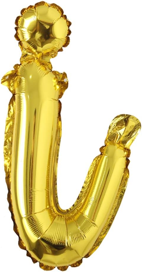 18 inch Gold DIY a-z Handwriting lowercase letters name Foil balloon Letter character birthday Wedding party decoration Balloon (18 inch Gold i)