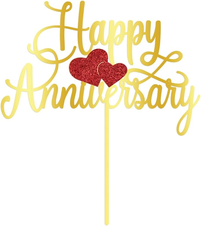 Kaoenla Happy Anniversary Cake Topper - Company Anniversary,Wedding Wedding Anniversary,Birthday Party Selected Decoration Supplies