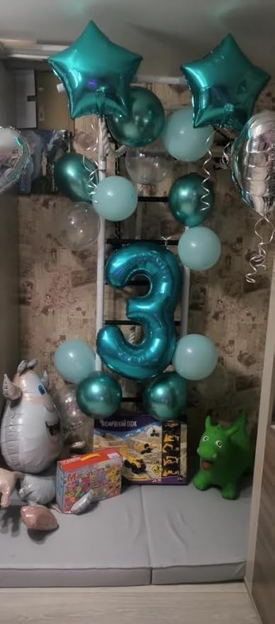 Teal Number 2 Balloon 40 Inch, 2 Balloon Number, 2nd Birthday Decorations for Baby Girls Boys Toddlers