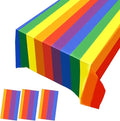 3 Pack Rainbow Pride Plastic Tablecloths - Disposable, Waterproof, Oil-Proof Table Covers for BBQ, Picnic, Birthday, Wedding Parties - 54 x 108 in