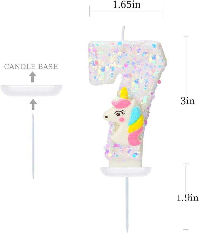 Cake Decorations- Number 7 Candle, Birthday Candles for Cake, Birthday Party Supplies, Birthday Cake Topper, Cartoon Theme Party Favors