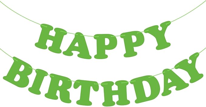 Green Happy Birthday Banner Birthday Party Decorations Sign Birthday Backdrop Party Supplies Happy Birthday Bunting Banner for Kids Adults