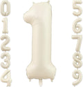 1 Balloon, Number 1 Balloons 40 Inch, Sand White Large Big Foil Number 1 Balloon for First Birthday Party Graduation Wedding Anniversary Baby Shower Bachelorette Decoration Supplies