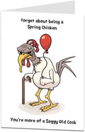 LimaLima Birthday Cards For Him Funny Rude Adult Theme Perfect For 40th 50th 60th - No Spring Chicken