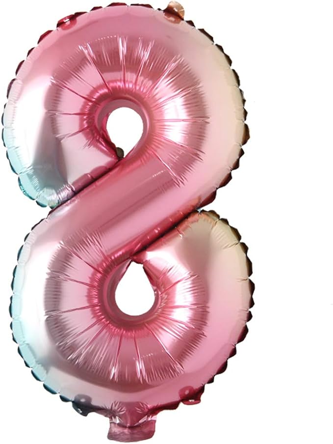 16 inch gradient rainbow number balloons unicorn party foil balloon baby shower 1 birthday party decorations kids numbers Air ball (16 Inch Rainbow 8)