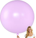 KALOR Pastel Purple Giant Balloons 36 Inch Large Latex Balloons, 4 Pack Jumbo Round Helium Balloon for Birthday Bridal Shower Wedding Baby Shower Party Decorations