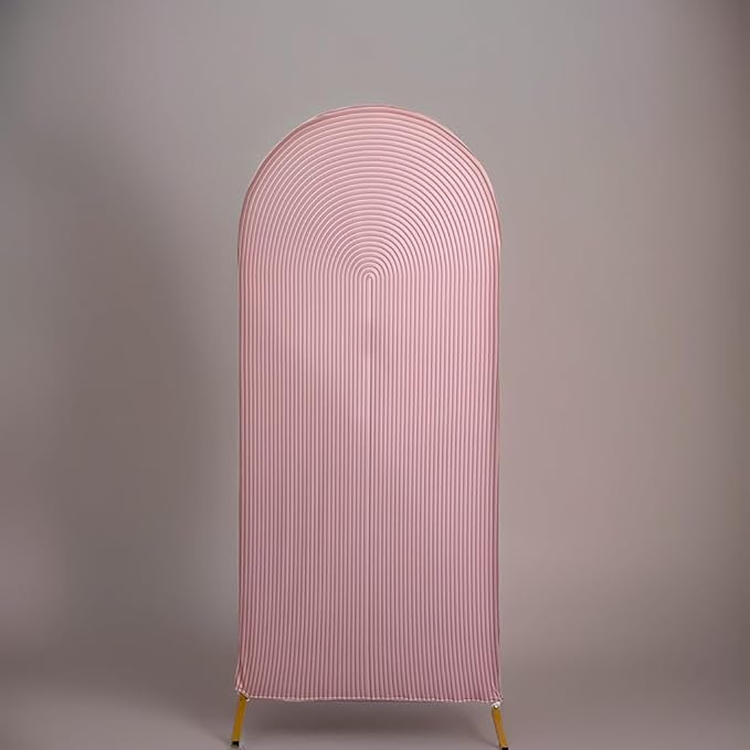 HUAYI Pink Ripples Pattern Arch Backdrop Cover for Birthday Party Wedding Baby Shower Decorations Chiara Backdrops Arched Wall Frame Stands Covers Props GP-456 2.5ft * 6ft