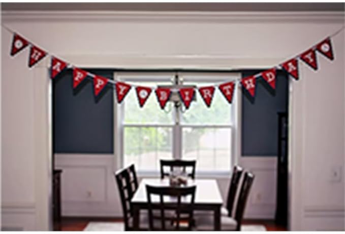 OZCZKZZ Happy Birthday Banner Baseball,Red,Navy Blue,Baseball Birthday Party Decorations