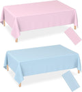 WNINK 2 Pack Gender Reveal Plastic Tablecloths, Disposable Rectangle Pink and Blue Pastel Tablecloth, Table Covers for Boy or Girl Gender Reveal Party Baby Shower Birthday Party Decorations 54" x 108"