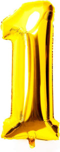 40 Inch Large Foil Helium Number Balloon Birthday Wedding Party 0-9 (Gold, 1)