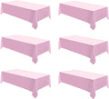 VidaFete Tablecloth 6 Pack 90 * 156inch Rectangle Table Cloth Polyester, Stain Wrinkle Resistant Polyester Dining Table Cover for Kitchen Dinning Party Wedding Rectangular Buffet Decoration(Pink)