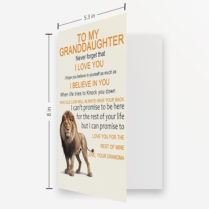 OJsensai Cute Birthday Card for Granddaughter, Best Gifts from Grandma Nana, Happy Birthday for Granddaughter Kids Adult