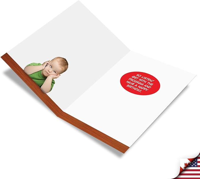 NobleWorks - 1 Jumbo Funny Card for Birthdays (8.5 x 11 Inch) - Cartoon Joke, Humor Bday Card with Envelope - No Grandma Just Double Click J9968