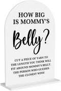 Baby in Bloom Shower Decorations, Baby Shower Sign, Newborn Gifts, Belly Game Signs, Modern Calligraphy Arched Acrylic Table Top Signs With Stand for Gender Reveal Party Decoration (White)