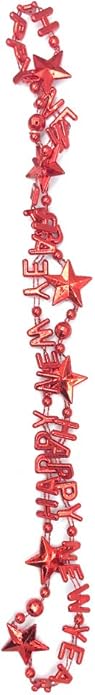 Pack of 12 Happy New Year Eve Assorted Shiny Color Party Bead Necklaces