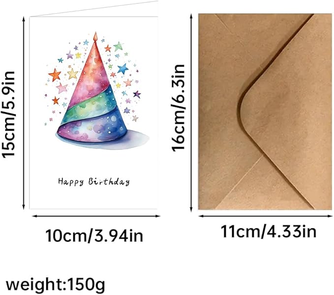 Birthday Cards Pack of 12,Birthday Cards Bulk for Women Men Kids Assorted Birthday Greeting Cards for Kids Assortment, 12 Card with Envelopes (Cartoon cake)
