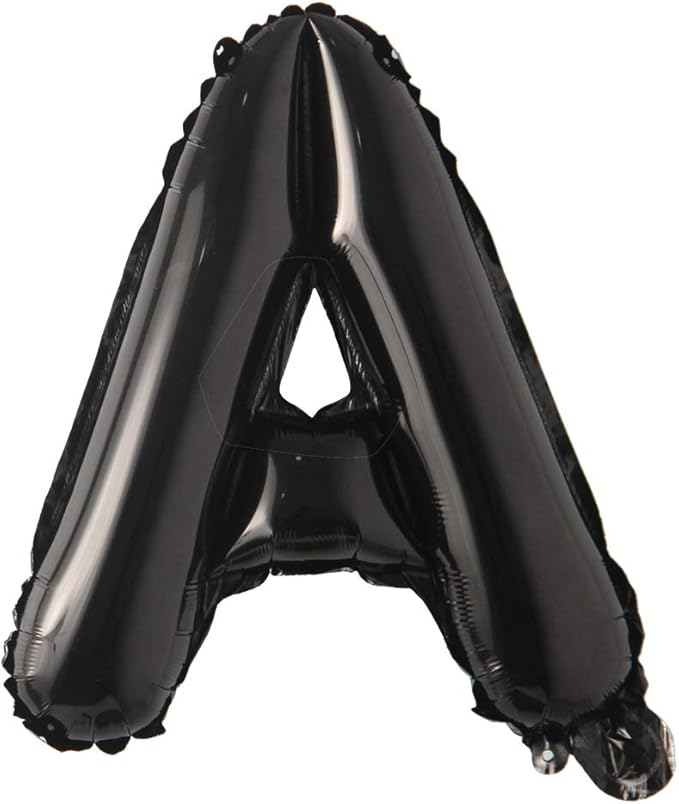 16" inch Single Black Alphabet Letter number Balloons Aluminum Hanging Foil Film Balloon Wedding Birthday party decoration banner Air Mylar Balloons (16 inch Black A)