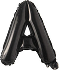 16" inch Single Black Alphabet Letter number Balloons Aluminum Hanging Foil Film Balloon Wedding Birthday party decoration banner Air Mylar Balloons (16 inch Black A)