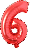16" inch Single Red Alphabet Letter number Balloons Aluminum Hanging Foil Film Balloon Wedding Birthday party decoration banner Air Mylar Balloons (16 inch Red 6)