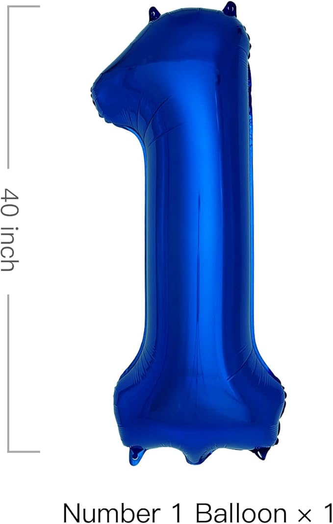 Navy Blue Number 1 Balloons 40 Inch Large Dark Blue Helium Foil Balloons for Birthday Party 2024 Graduation Decorations Anniversary Celebrations (Number 1)