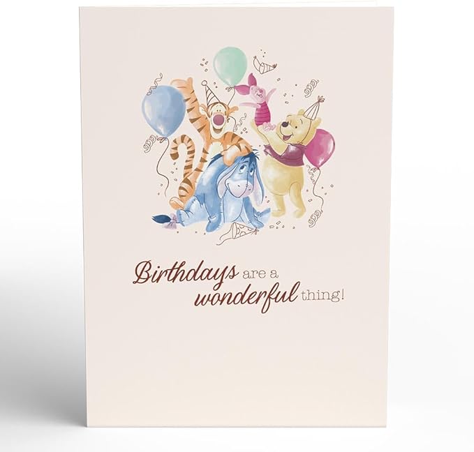 Lovepop Magical Disney Winnie the Pooh 3D Pop-Up Birthday Card - for Him, Her, Kids, Boys, Girls, Men, Women - 5" x 7" - Envelope Included