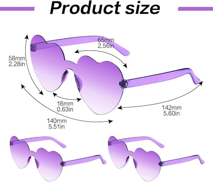 Heart Sunglasses 2 Pairs Heart Shaped Sunglasses Womens Heart Glasses Rave Sunglasses for Women Party Favors