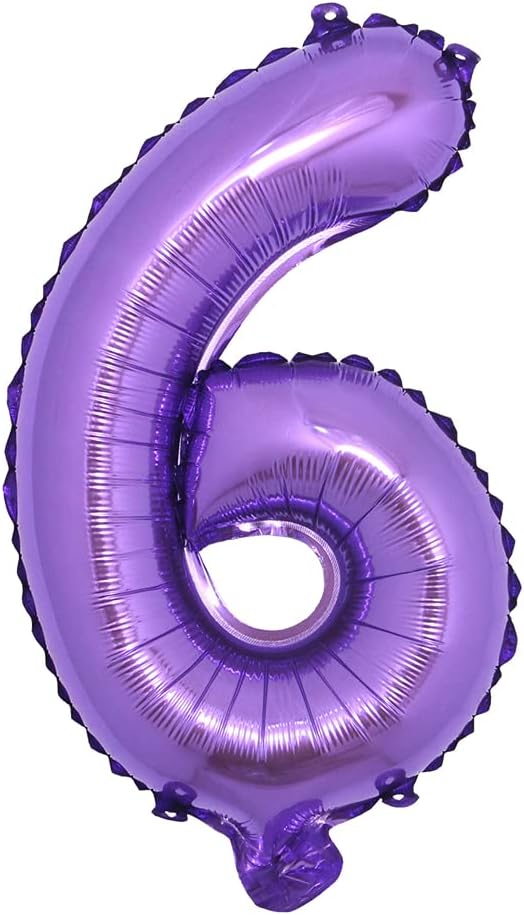 16 inch Purple Alphabet Letter and Number Balloons Set Package, Aluminum Hanging Foil Film Banner Mylar Balloon for Birthday Party Decoration Custom Word (A-Z, 0-9) (16 Inch Purple 6)