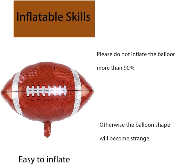 Rugby Balloons Football Foil Balloons for Football Themed Party Birthday Party Supplies Decorations Sports Theme Party Favors Decorations Sports Ballons Arch Kits Party Balloon Sets 3pcs