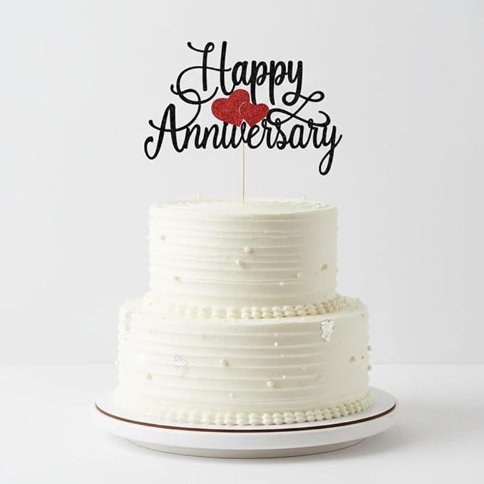 Kaoenla Happy Anniversary Cake Topper - Company Anniversary,Wedding Wedding Anniversary,Birthday Party Selected Decoration Supplies