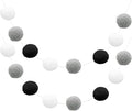 uxcell 2pcs Pom Pom Garland 6.6 Ft 30 Balls Colorful Felt Ball Garland for Wall Christmas Tree Decor Birthday Banner Easter Party Decorations, White, Grey, Black