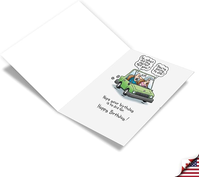 NobleWorks Funny Birthday Paper Card with 5 x 7 Inch Envelope (1 Card) Bday Going To Die C8547BDG-UA