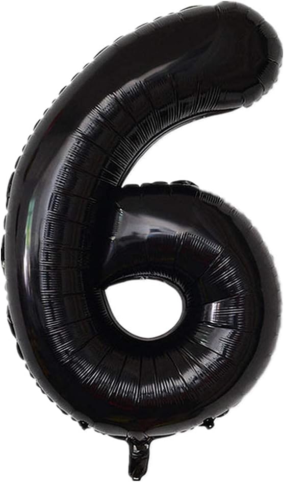 40 Inch Large Foil Helium Number Balloon Birthday Wedding Party 0-9 (Black, 6)