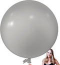 KALOR 36 Inch Giant Retro Gray Balloons, 6 Pack Large Round Retro Gray Latex Balloons for Anniversary, Birthday, Christmas, Wedding, Baby Shower Party Decorations