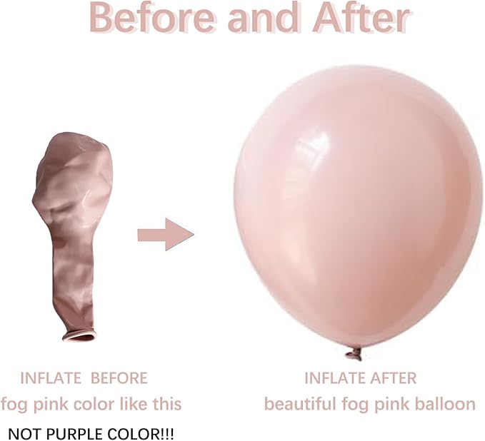 Boho Dusty Pink Balloons Garland Arch Kit, Double Stuffed White Pearl Balloon Blush Neutral Pink Latex Balloons for Birthday Bridal Shower Party Decorations