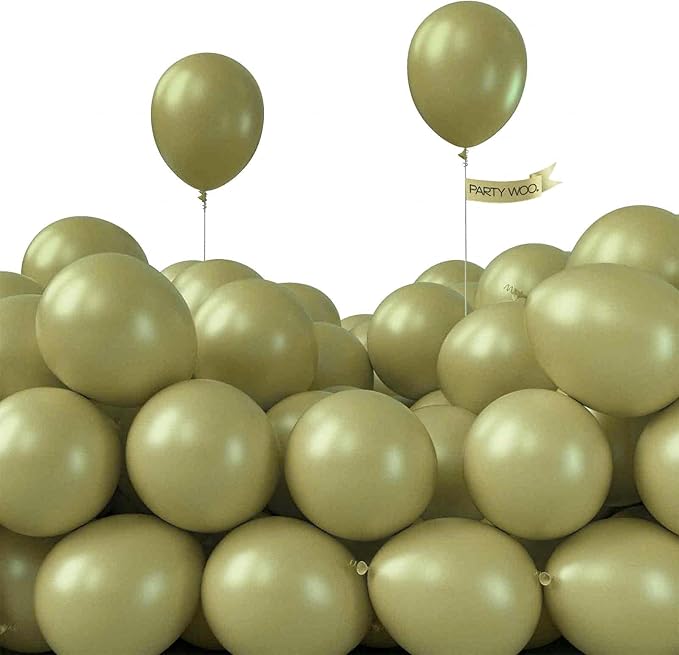 PartyWoo Sage Green Balloons 50 pcs 5 Inch Small Mini Matte Sage Olive Green Boho Neutral Eucalyptus Latex Balloons for Wedding Baby Shower Gender Reveal Birthday Party Decorations Green-F11