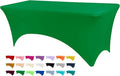 Table Covers for 6 Foot Tables, Emerald Green Washable and Wrinkle Resistant Stretch Tablecloths Rectangle 6ft for Events, Wedding, Banquets, Parties