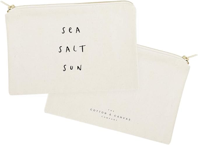 The Cotton & Canvas Co. Sea Salt Sun Summer Beach Cosmetic Bag and Travel Make Up Pouch