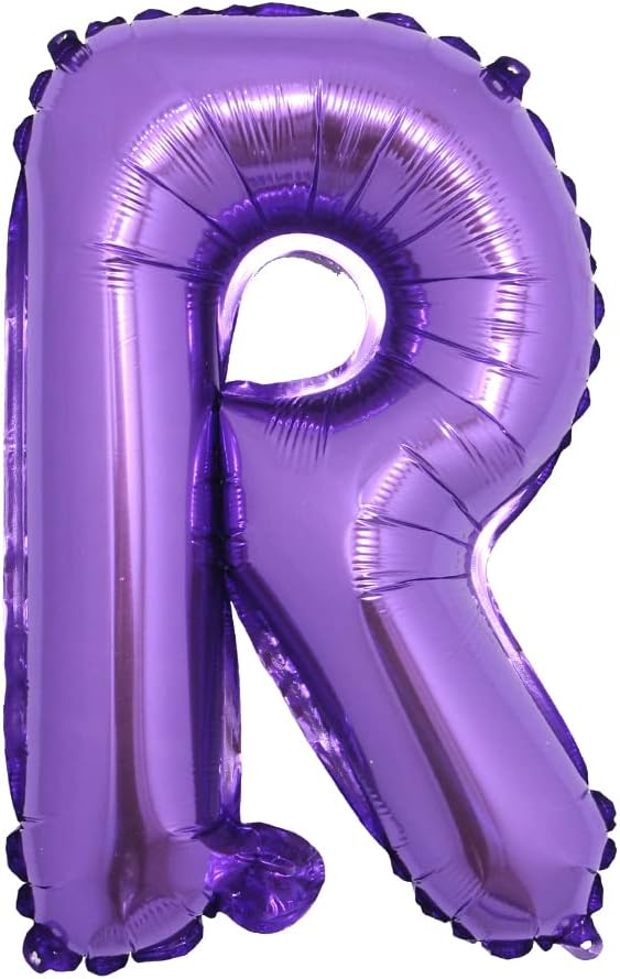 16 inch Purple Alphabet Letter and Number Balloons Set Package, Aluminum Hanging Foil Film Banner Mylar Balloon for Birthday Party Decoration Custom Word (A-Z, 0-9) (16 Inch Purple R)