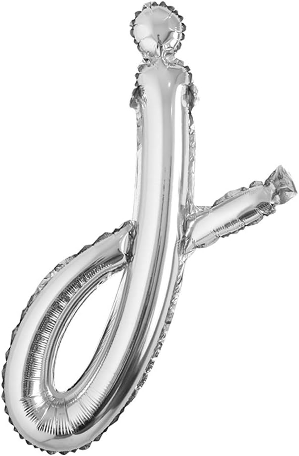 18 inch silver lowercase Happy Birthday Balloon Letter Ballon Wedding Balloon Birthday Party Decorations Kid Adult Name Baloon (18 inch Silver j)