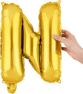 Restaurantware-Balloonify 16 Inch Letter Balloon, 1 Alphabet Party Balloon - Letter N, Self-Sealing, Gold Foil Mylar Finish, Hanging Loop, Decoration For Birthday, Wedding, Or Graduation