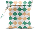 Wet Bag, Wet Dry Bag, Waterproof Swim Bags, Machine Washable Reusable Bags for Beach, Pool, Diapers, and Dirty Yoga Gym Clothes(Contrast Diamond Pattern)