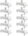 WIGENIUS 10 Pack White Table Cloth Rectangle Tablecloths 60X102 Inch,Polyester Table Cloth for 6 Foot Rectangle Tables,Wrinkle Resistant Washable Fabric Table Covers for Party,Wedding Banquet