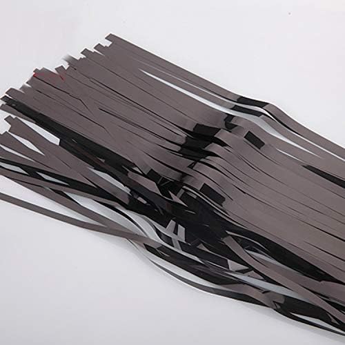 2 Pack 3ft x 8ft Foil Fringe Backdrop Metallic Tinsel Door Window Curtain Party Photo Booth Props for Birthday Bachelorette Wedding Graduation Party Decorations (Black)